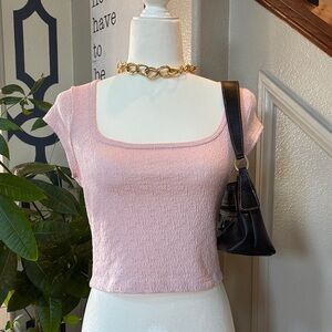 Feminine Pink Textured Women's Top 🤩